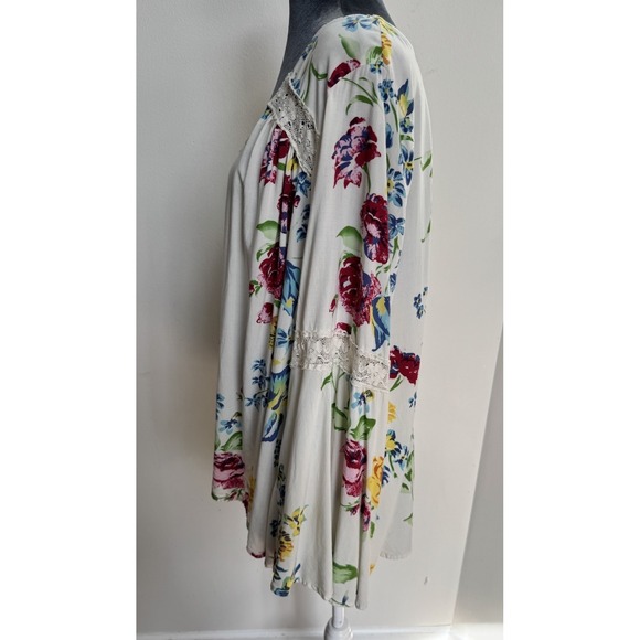 Modcloth Blouse Top 2X Bell Sleeve Fairy Whismy Boho Ethereal Floral Hippie - Picture 11 of 16